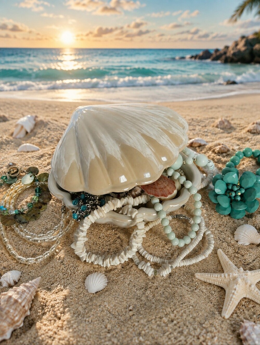 Seashell Mystery Jewelry Jar.